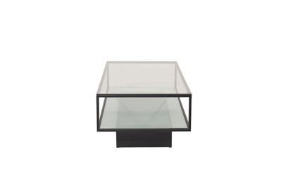 Maglehem sofabord - 130 × 60 cm - sort, klar, transparent - billede 5