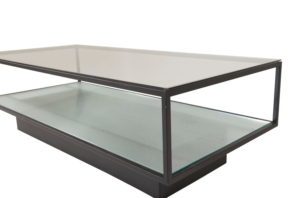 Maglehem sofabord - 130 × 60 cm - sort, klar, transparent - billede 8