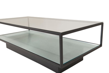 Maglehem sofabord - 130 × 60 cm - sort, klar, transparent - billede 8