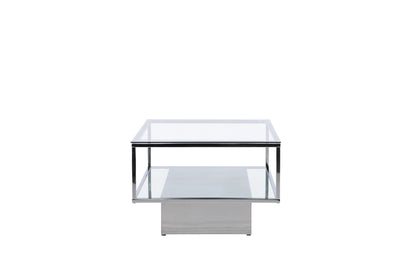 Maglehem sofabord - 130 × 60 cm - klar, sølv, transparent - billede 10
