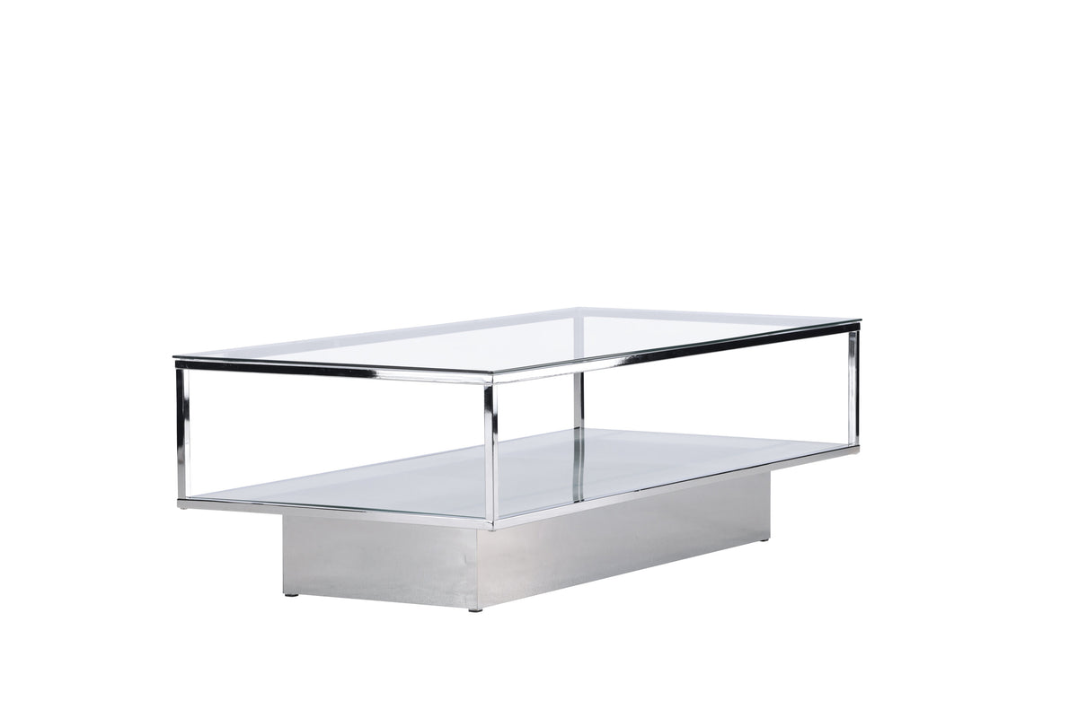 Maglehem sofabord - 130 × 60 cm - klar, sølv, transparent - billede 11