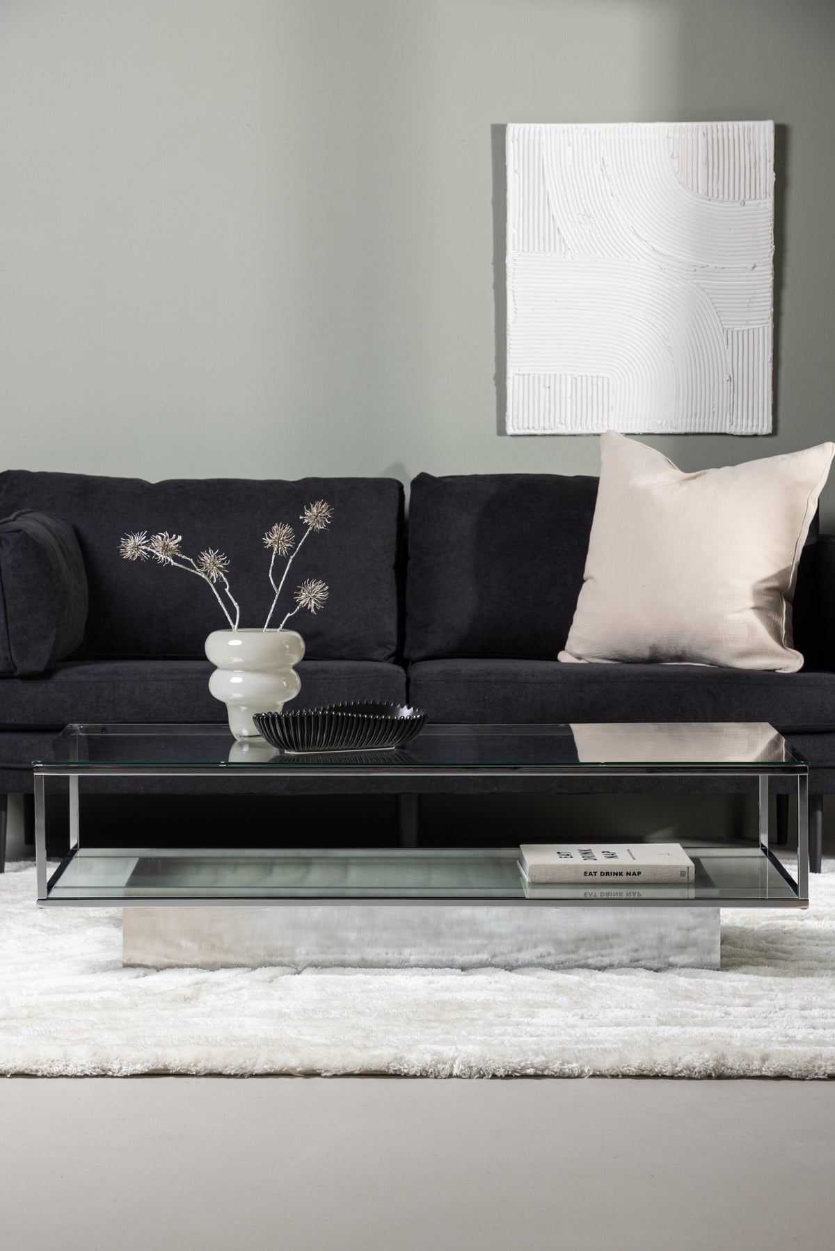 Maglehem sofabord - 130 × 60 cm - klar, sølv, transparent - billede 17