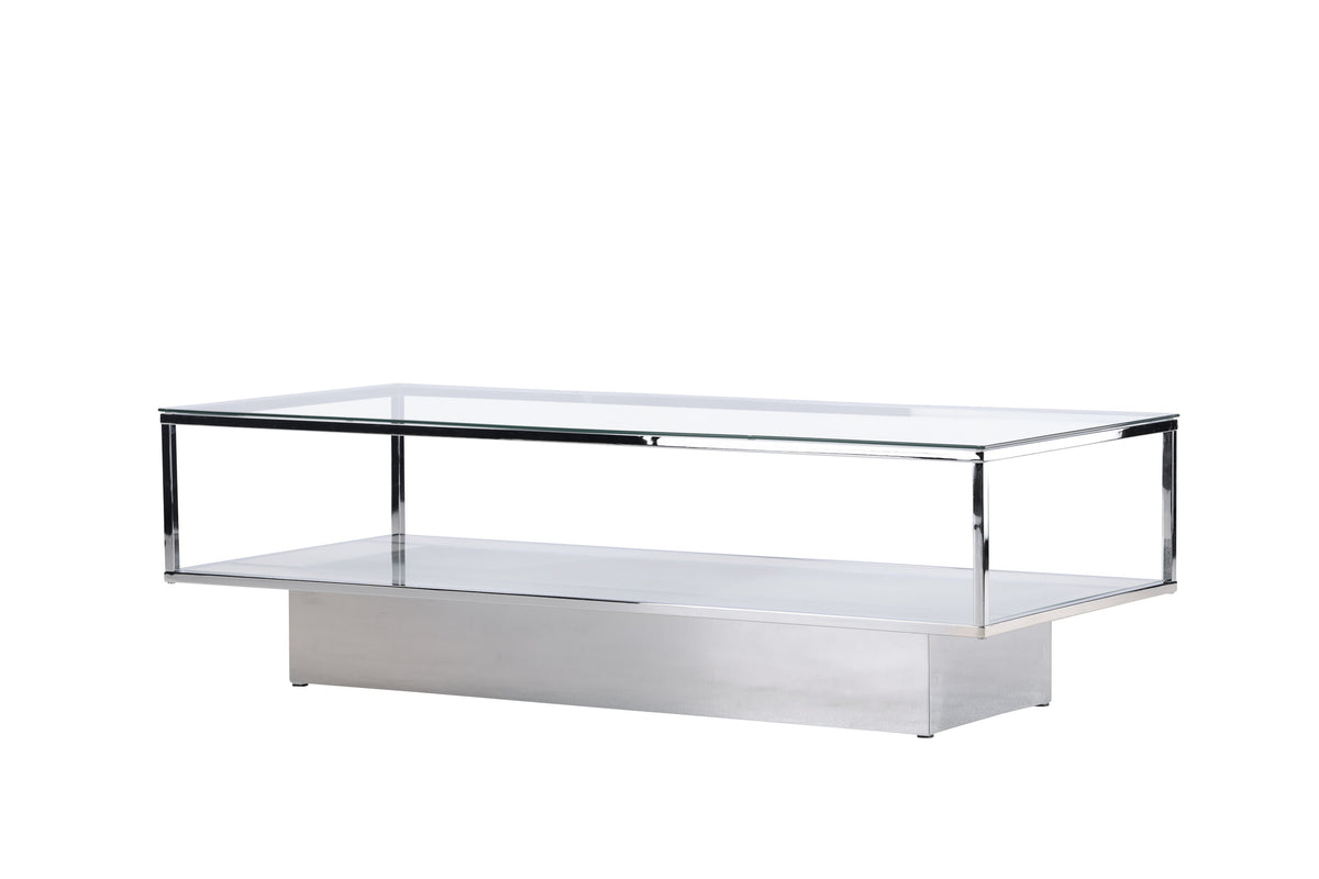 Maglehem sofabord - 130 × 60 cm - klar, sølv, transparent - billede 2