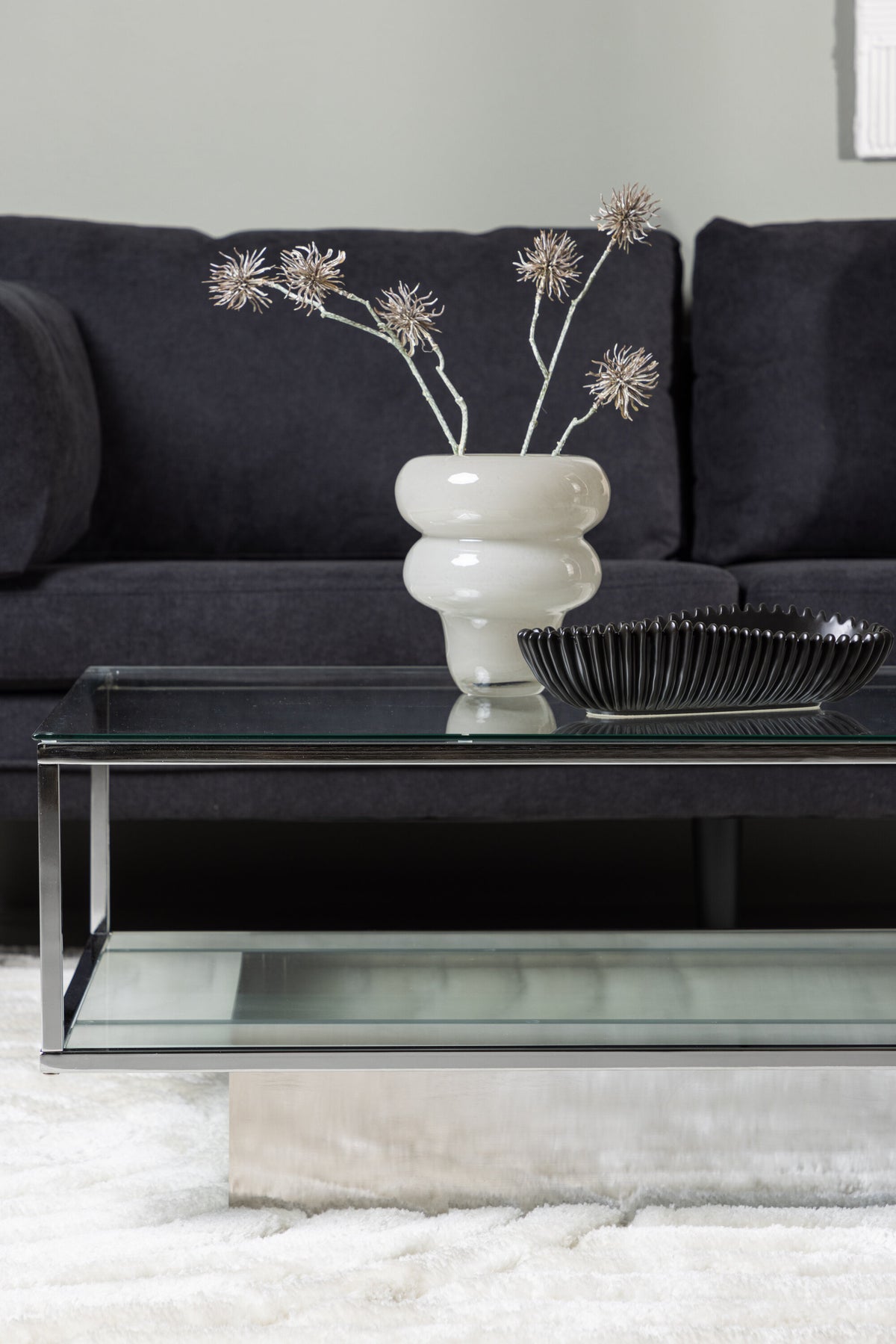 Maglehem sofabord - 130 × 60 cm - klar, sølv, transparent - billede 18
