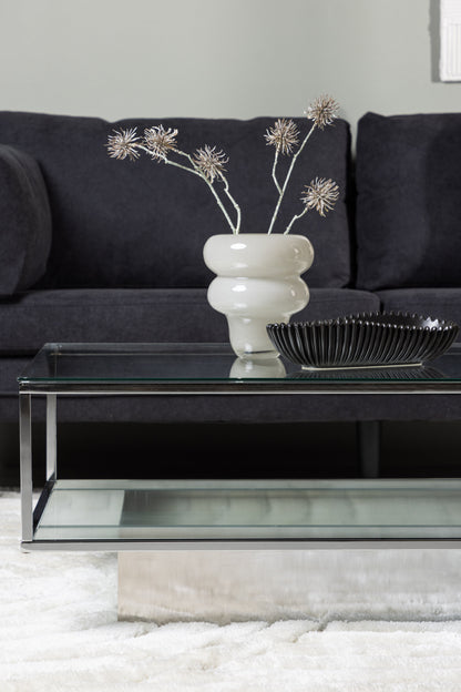 Maglehem sofabord - 130 × 60 cm - klar, sølv, transparent - billede 18