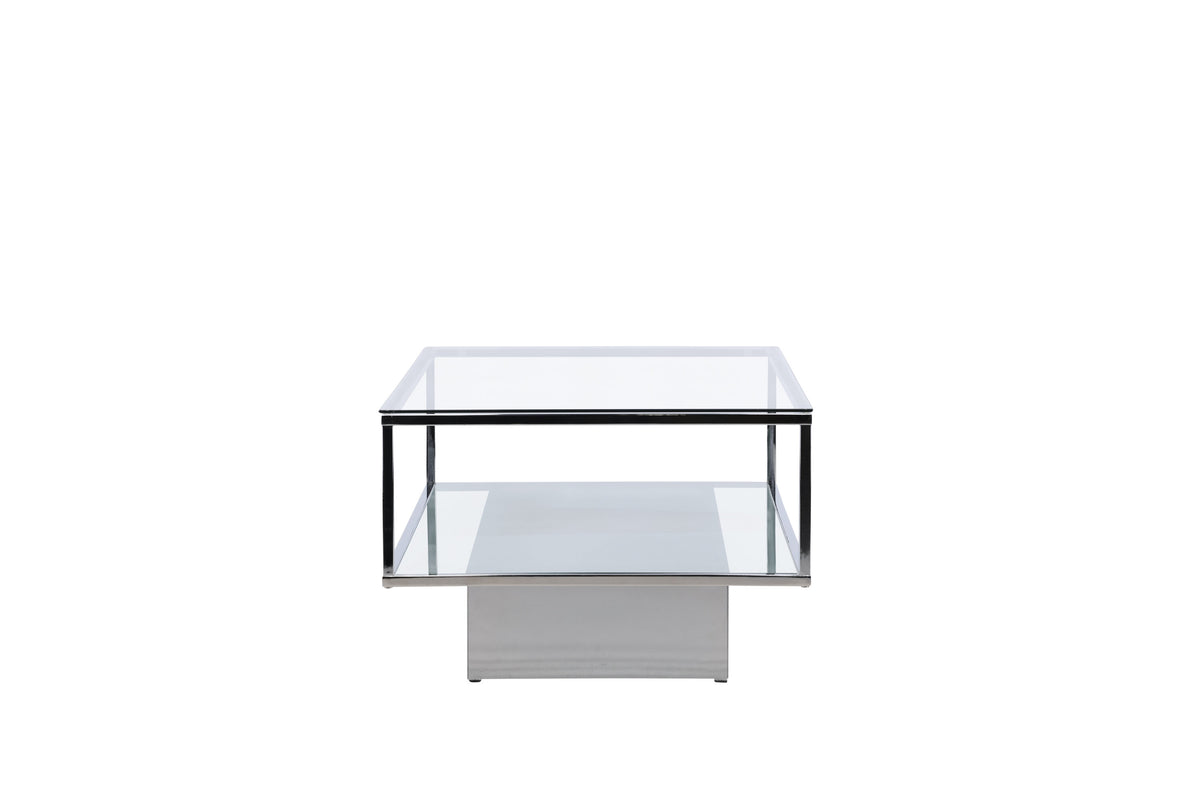 Maglehem sofabord - 130 × 60 cm - klar, sølv, transparent - billede 4