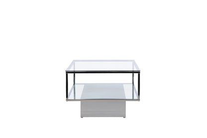 Maglehem sofabord - 130 × 60 cm - klar, sølv, transparent - billede 4