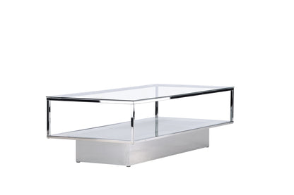 Maglehem sofabord - 130 × 60 cm - klar, sølv, transparent - billede 5