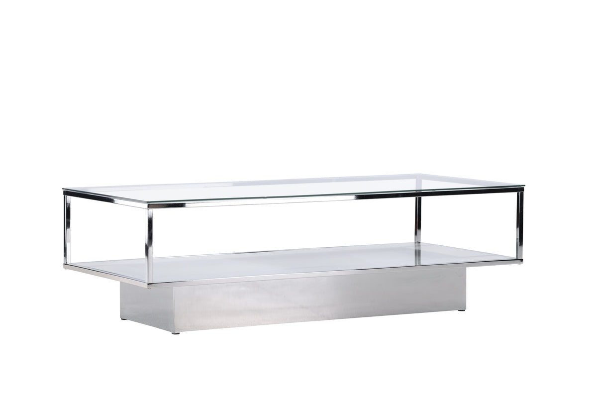 Maglehem sofabord - 130 × 60 cm - klar, sølv, transparent - billede 6
