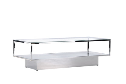 Maglehem sofabord - 130 × 60 cm - klar, sølv, transparent - billede 6