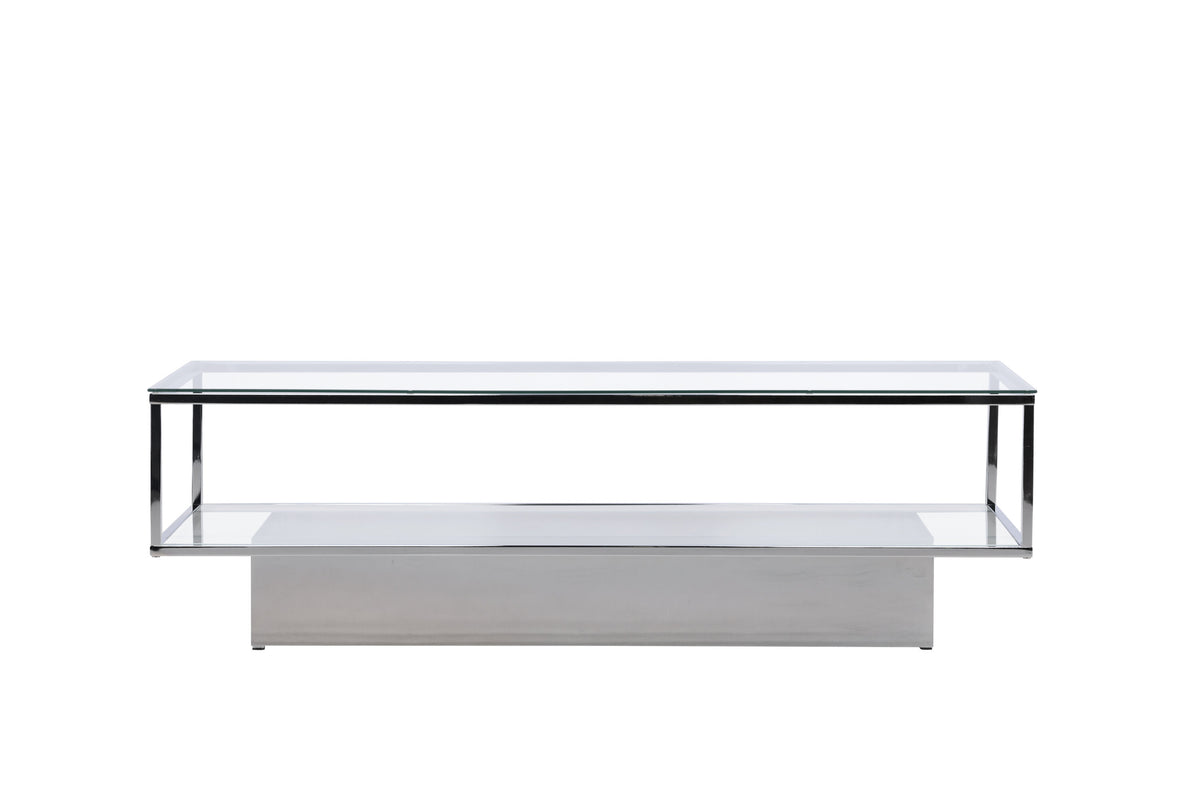 Maglehem sofabord - 130 × 60 cm - klar, sølv, transparent - billede 7