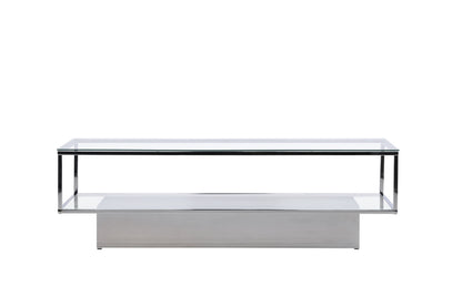 Maglehem sofabord - 130 × 60 cm - klar, sølv, transparent - billede 7