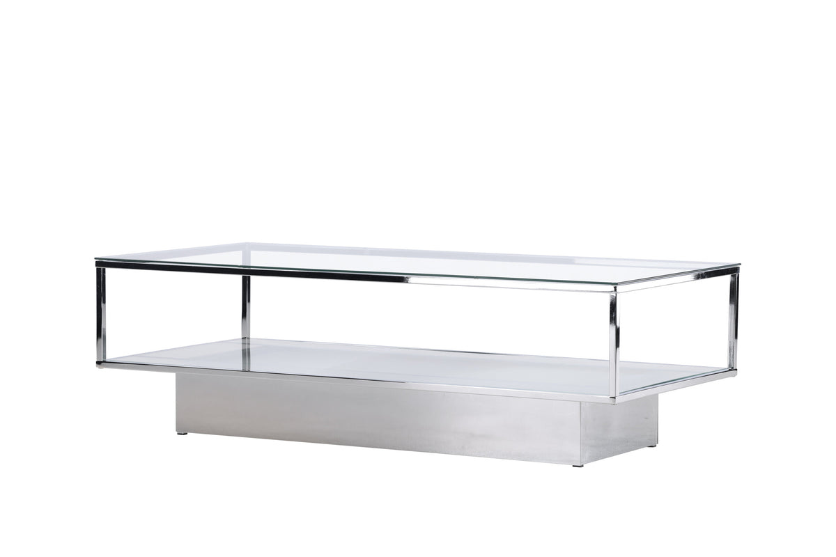 Maglehem sofabord - 130 × 60 cm - klar, sølv, transparent - billede 8