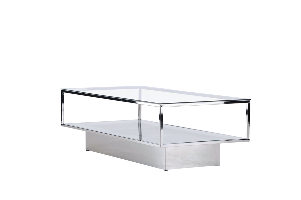 Maglehem sofabord - 130 × 60 cm - klar, sølv, transparent - billede 9