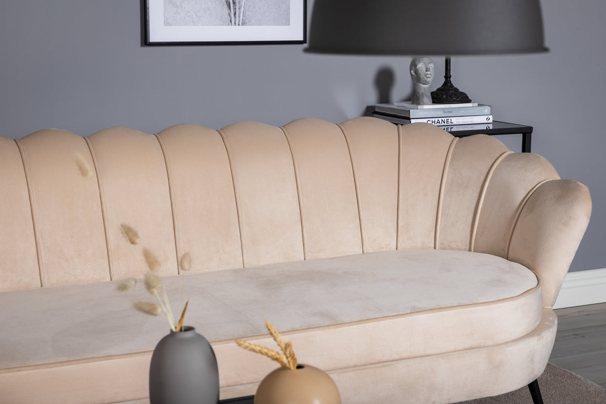 Calais 3-personers sofa - beige, sort - billede 10