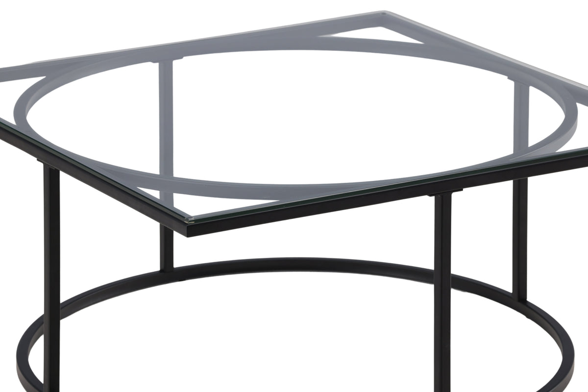 Skanör sofabord - 90 × 90 cm - sort, klar, transparent - billede 13