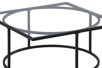 Skanör sofabord - 90 × 90 cm - sort, klar, transparent - billede 13