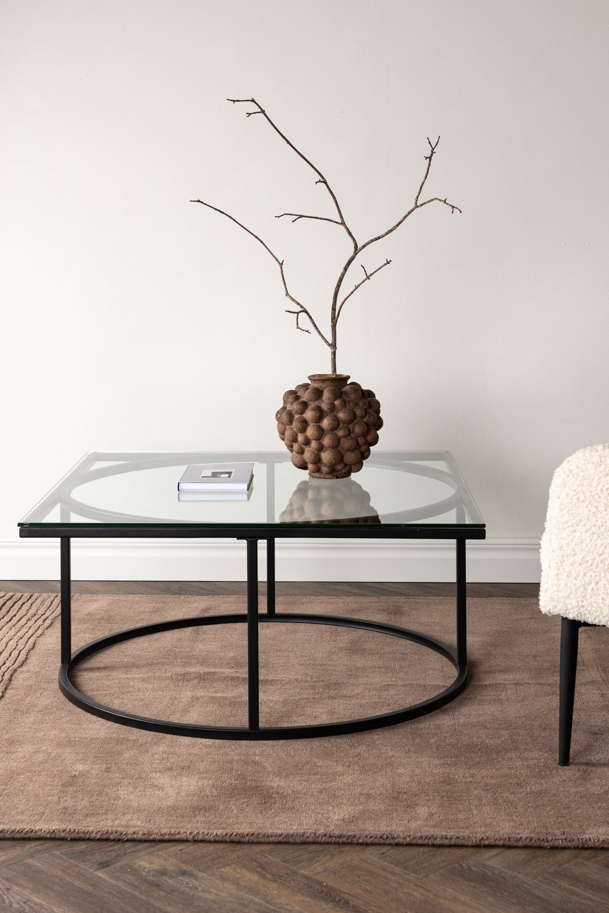Skanör sofabord - 90 × 90 cm - sort, klar, transparent - billede 17