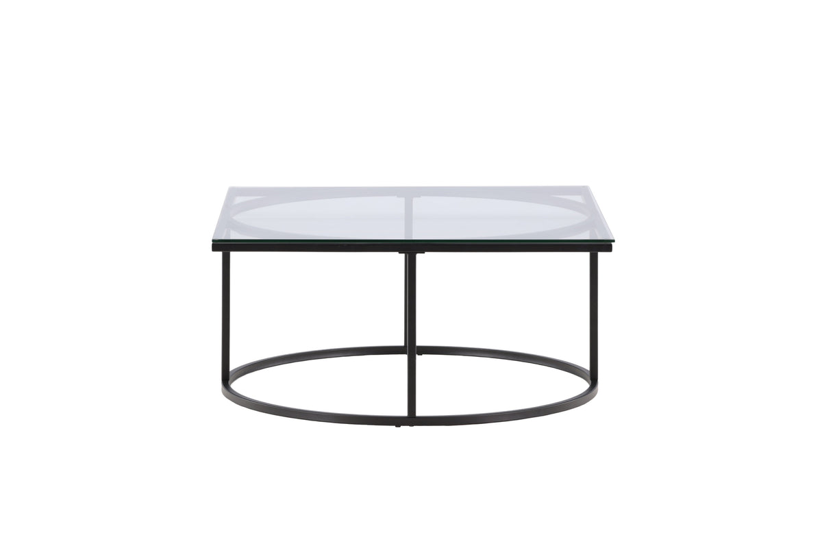 Skanör sofabord - 90 × 90 cm - sort, klar, transparent - billede 1