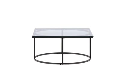 Skanör sofabord - 90 × 90 cm - sort, klar, transparent - billede 1