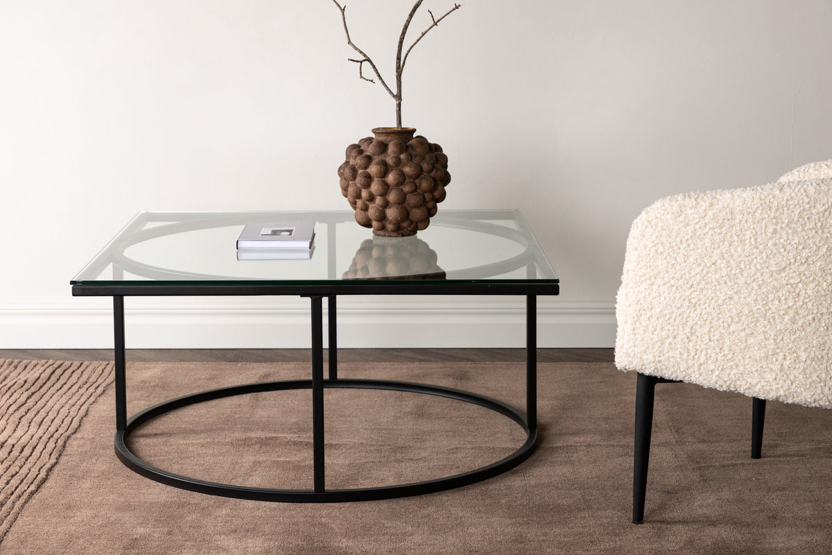 Skanör sofabord - 90 × 90 cm - sort, klar, transparent - billede 14