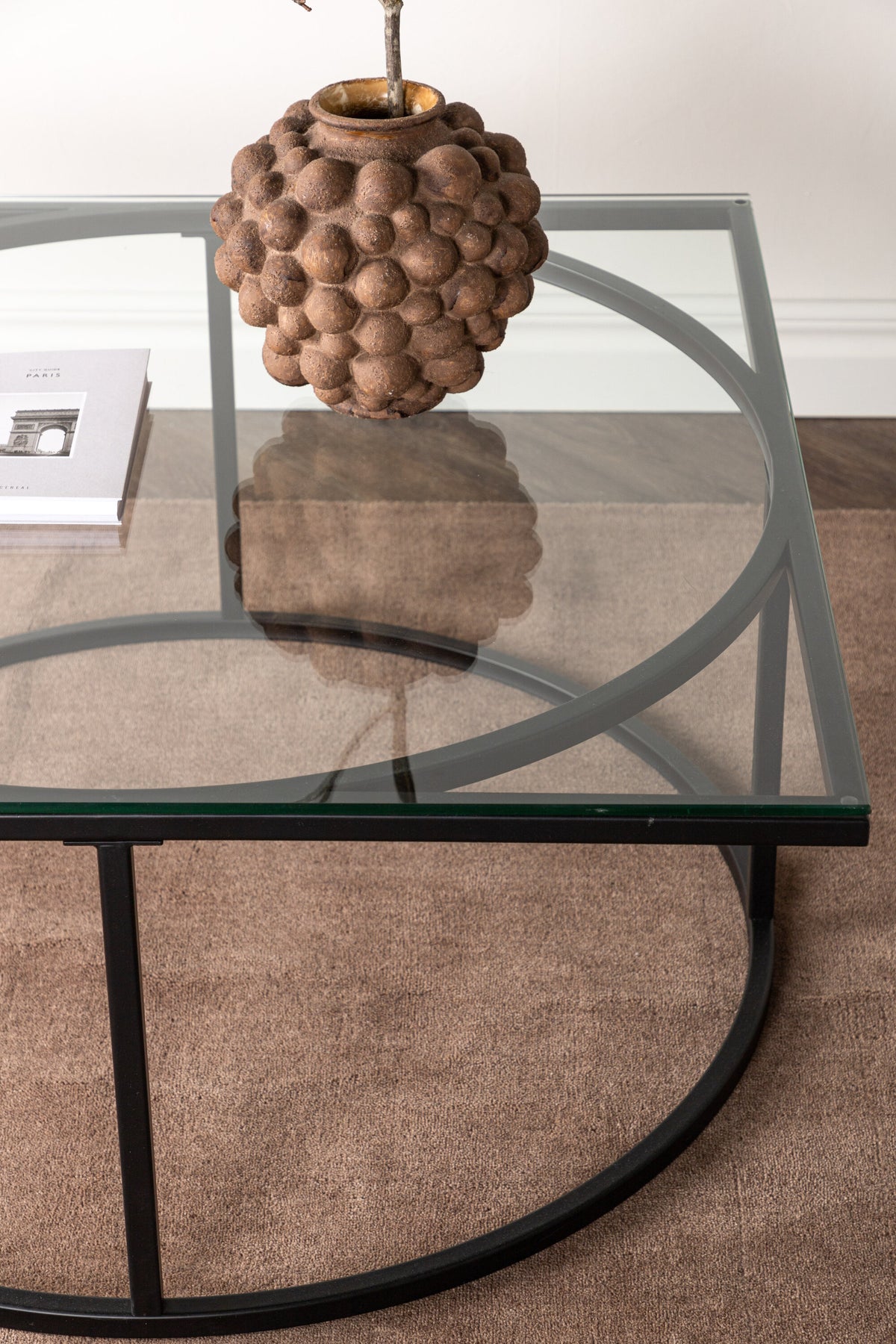 Skanör sofabord - 90 × 90 cm - sort, klar, transparent - billede 18