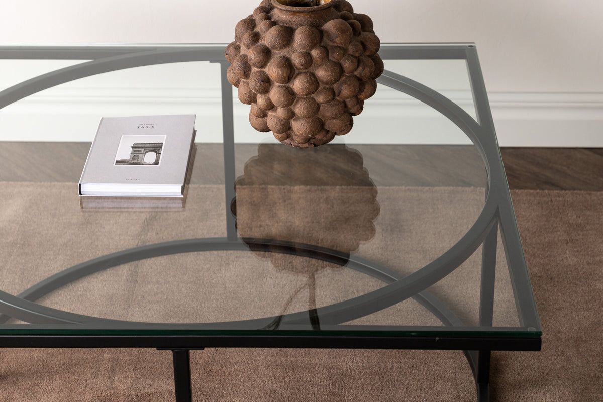 Skanör sofabord - 90 × 90 cm - sort, klar, transparent - billede 15