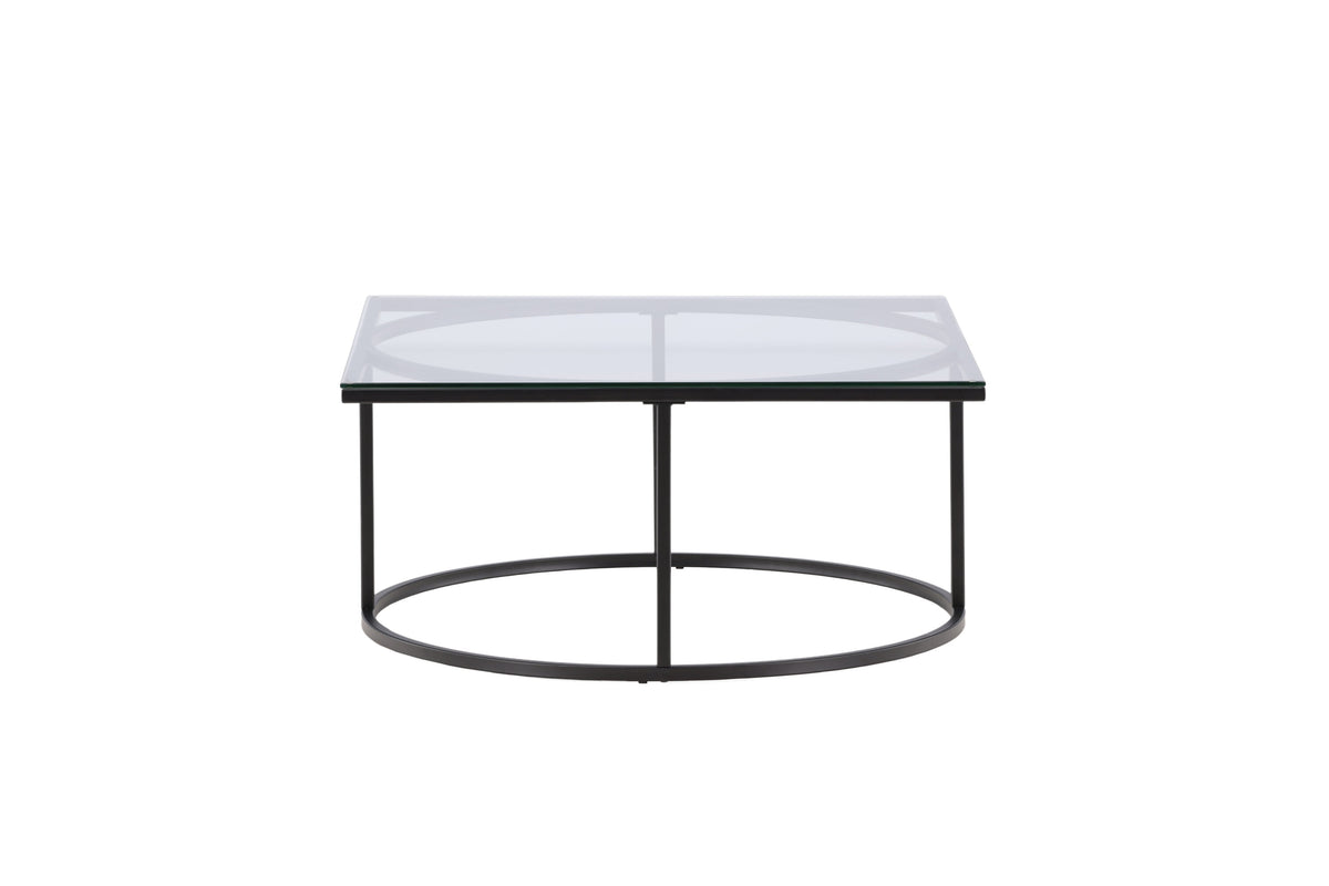 Skanör sofabord - 90 × 90 cm - sort, klar, transparent - billede 4