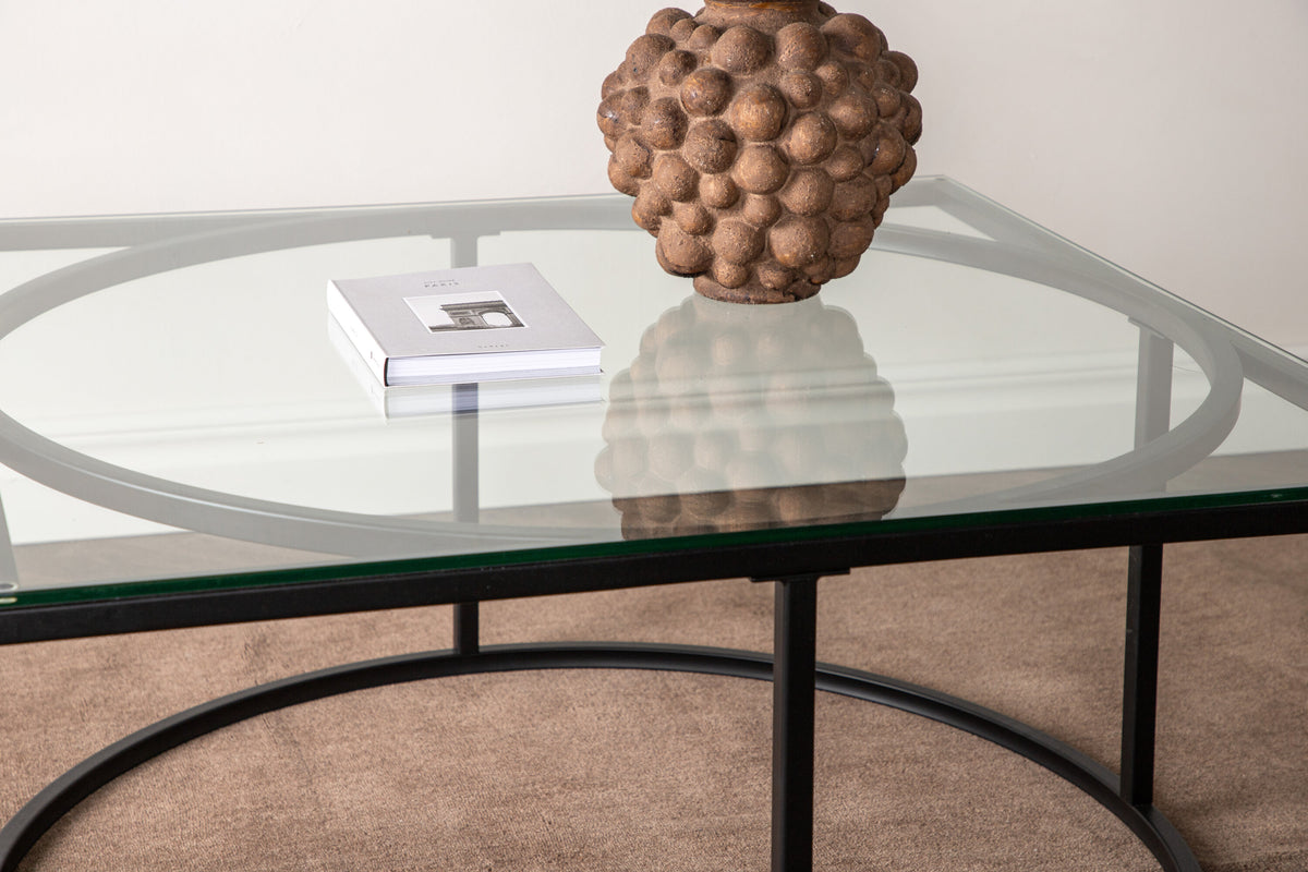 Skanör sofabord - 90 × 90 cm - sort, klar, transparent - billede 16