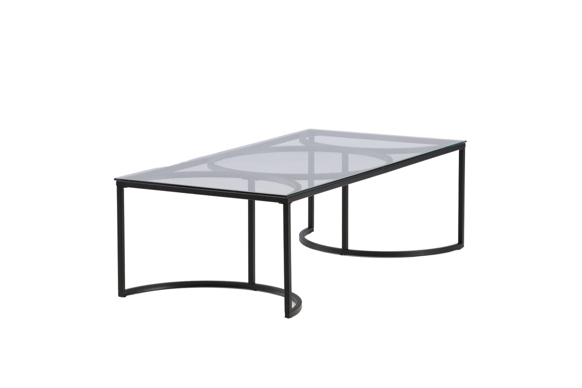 Skanör sofabord - 140 × 70 cm - sort, klar, transparent - billede 11