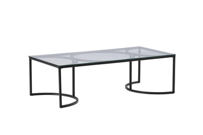 Skanör sofabord - 140 × 70 cm - sort, klar, transparent - billede 12