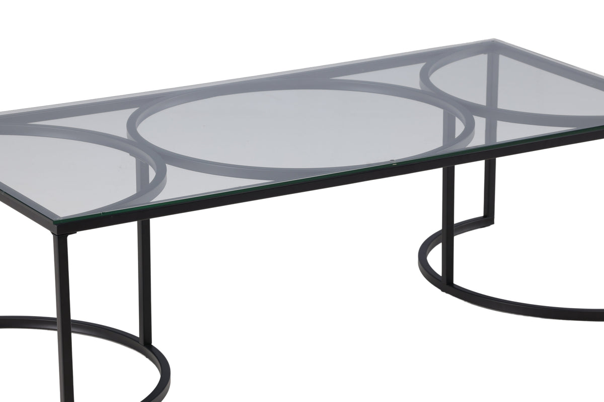 Skanör sofabord - 140 × 70 cm - sort, klar, transparent - billede 13