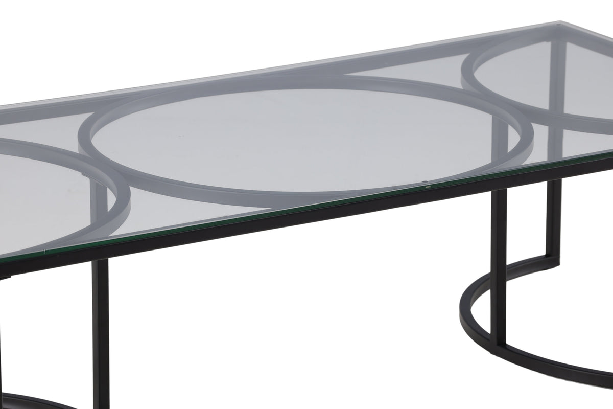 Skanör sofabord - 140 × 70 cm - sort, klar, transparent - billede 14