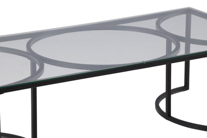 Skanör sofabord - 140 × 70 cm - sort, klar, transparent - billede 14