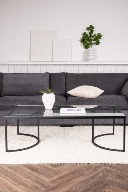 Skanör sofabord - 140 × 70 cm - sort, klar, transparent - billede 19