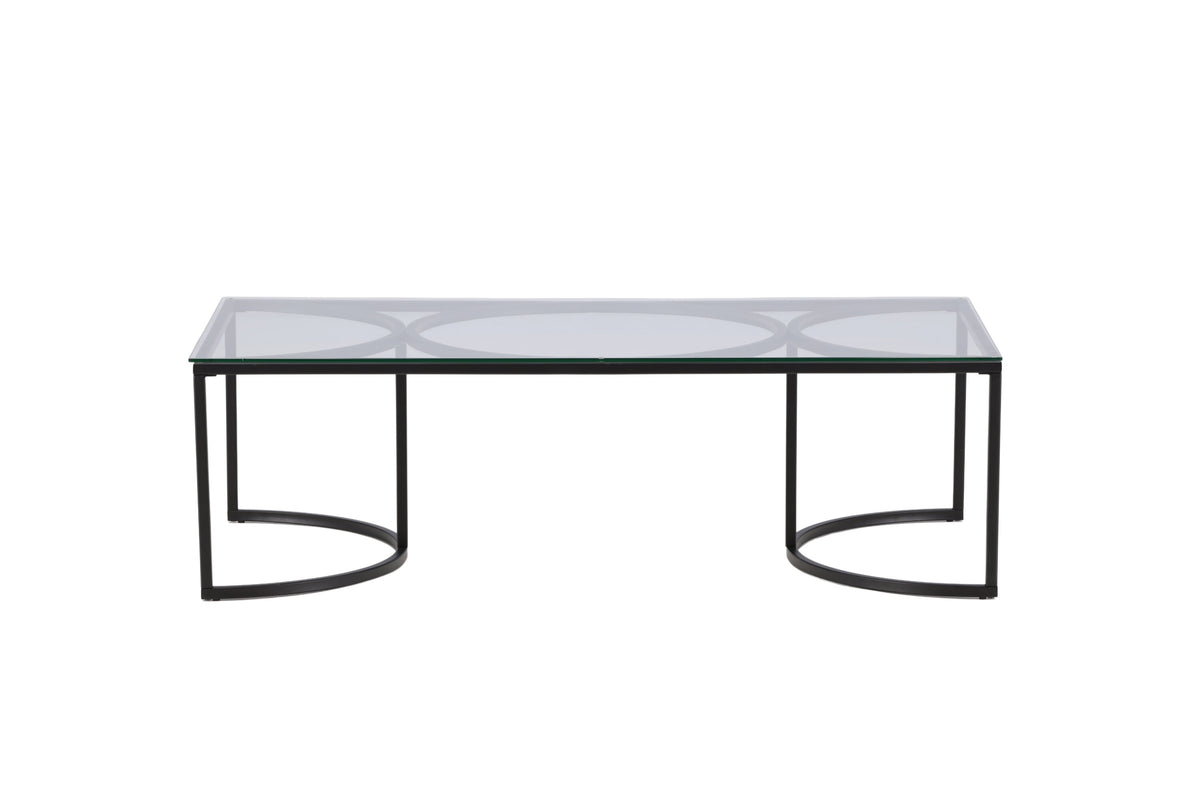 Skanör sofabord - 140 × 70 cm - sort, klar, transparent - billede 1