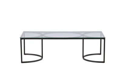 Skanör sofabord - 140 × 70 cm - sort, klar, transparent - billede 1