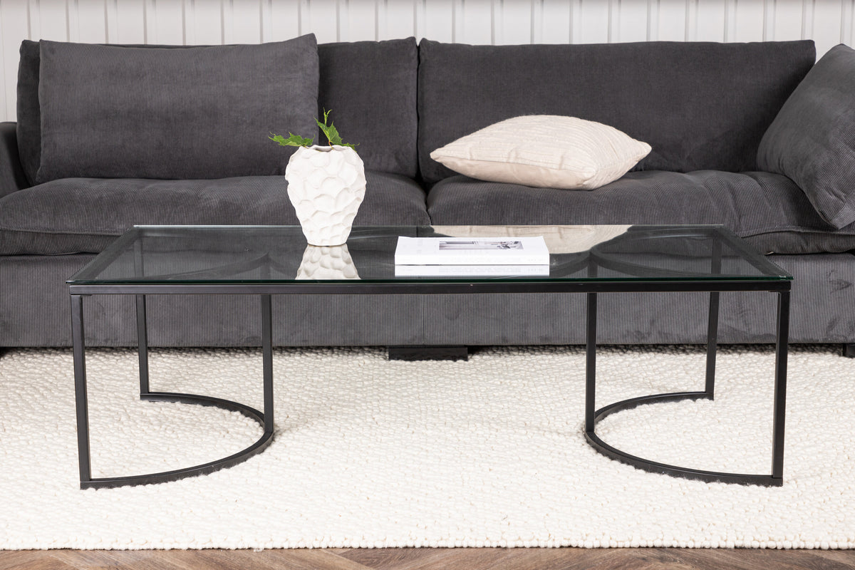 Skanör sofabord - 140 × 70 cm - sort, klar, transparent - billede 15