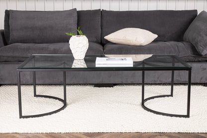 Skanör sofabord - 140 × 70 cm - sort, klar, transparent - billede 15