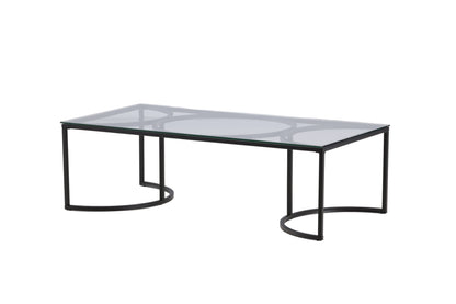 Skanör sofabord - 140 × 70 cm - sort, klar, transparent - billede 2
