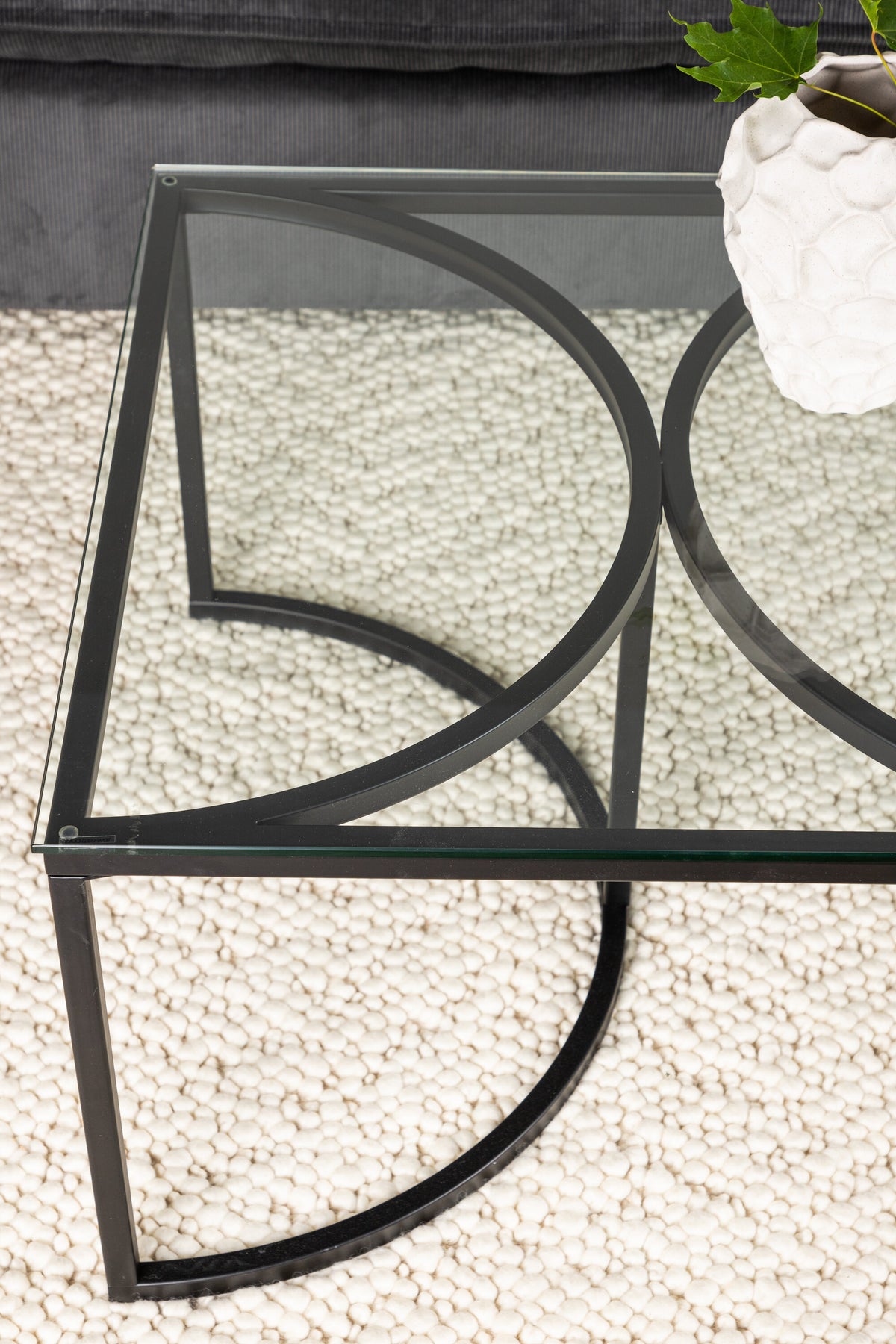 Skanör sofabord - 140 × 70 cm - sort, klar, transparent - billede 20