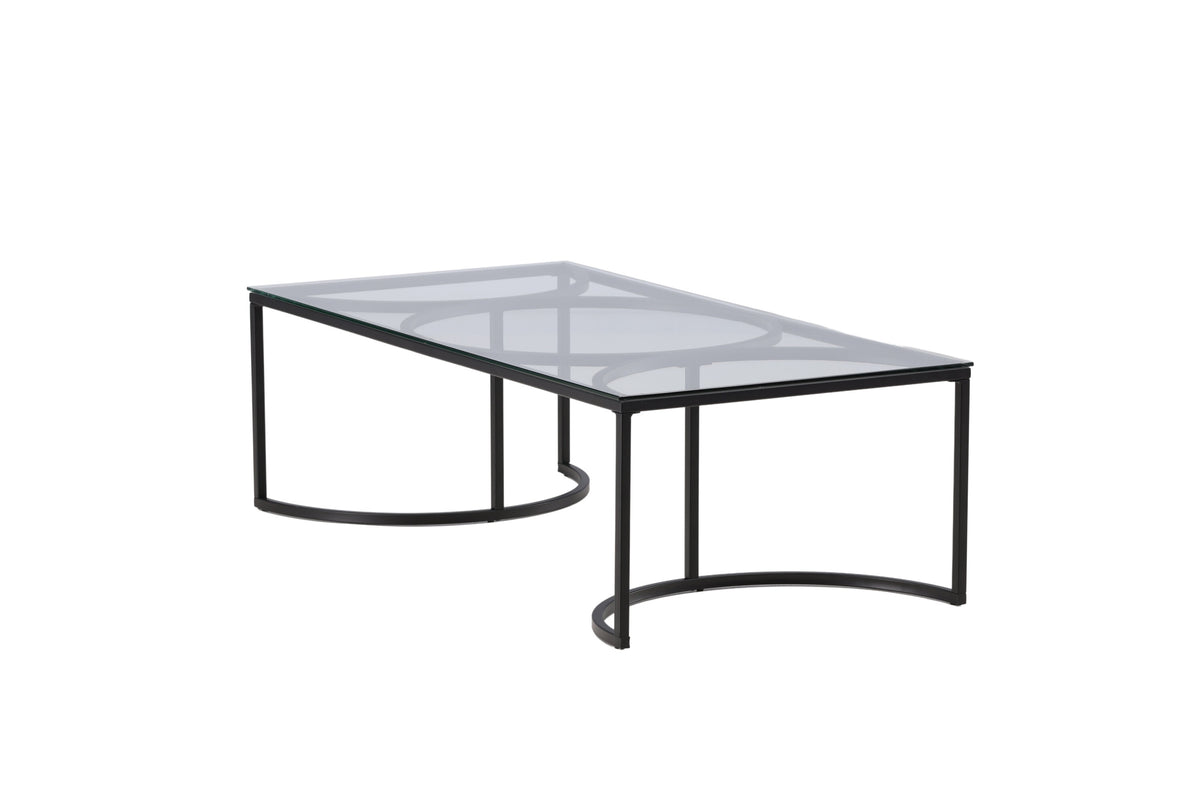 Skanör sofabord - 140 × 70 cm - sort, klar, transparent - billede 3