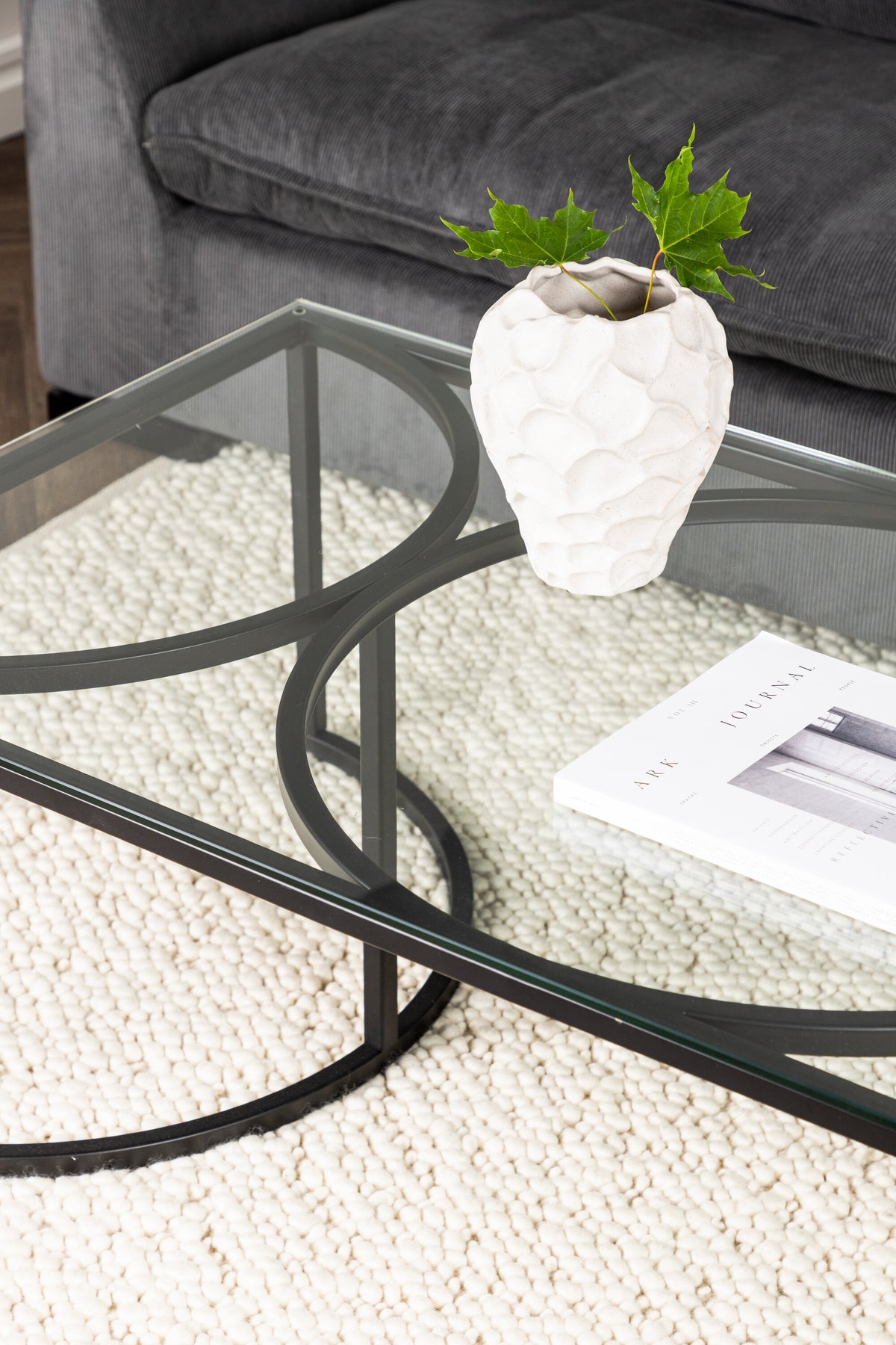 Skanör sofabord - 140 × 70 cm - sort, klar, transparent - billede 21