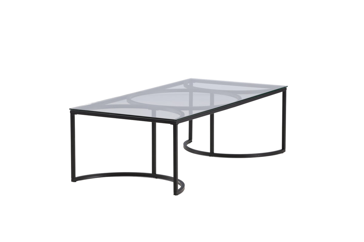 Skanör sofabord - 140 × 70 cm - sort, klar, transparent - billede 5