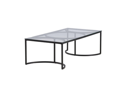 Skanör sofabord - 140 × 70 cm - sort, klar, transparent - billede 5