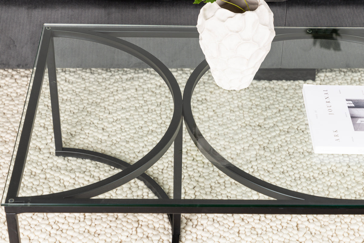 Skanör sofabord - 140 × 70 cm - sort, klar, transparent - billede 17
