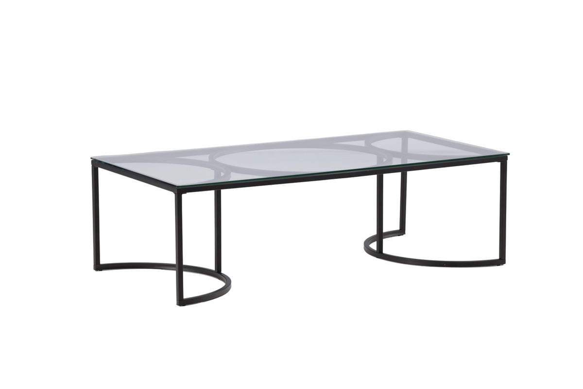Skanör sofabord - 140 × 70 cm - sort, klar, transparent - billede 6