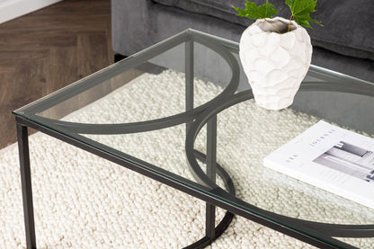 Skanör sofabord - 140 × 70 cm - sort, klar, transparent - billede 18