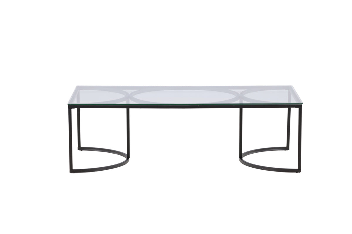 Skanör sofabord - 140 × 70 cm - sort, klar, transparent - billede 7