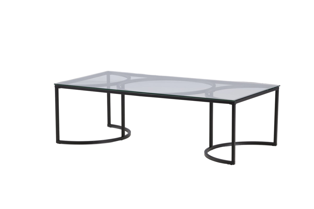 Skanör sofabord - 140 × 70 cm - sort, klar, transparent - billede 8